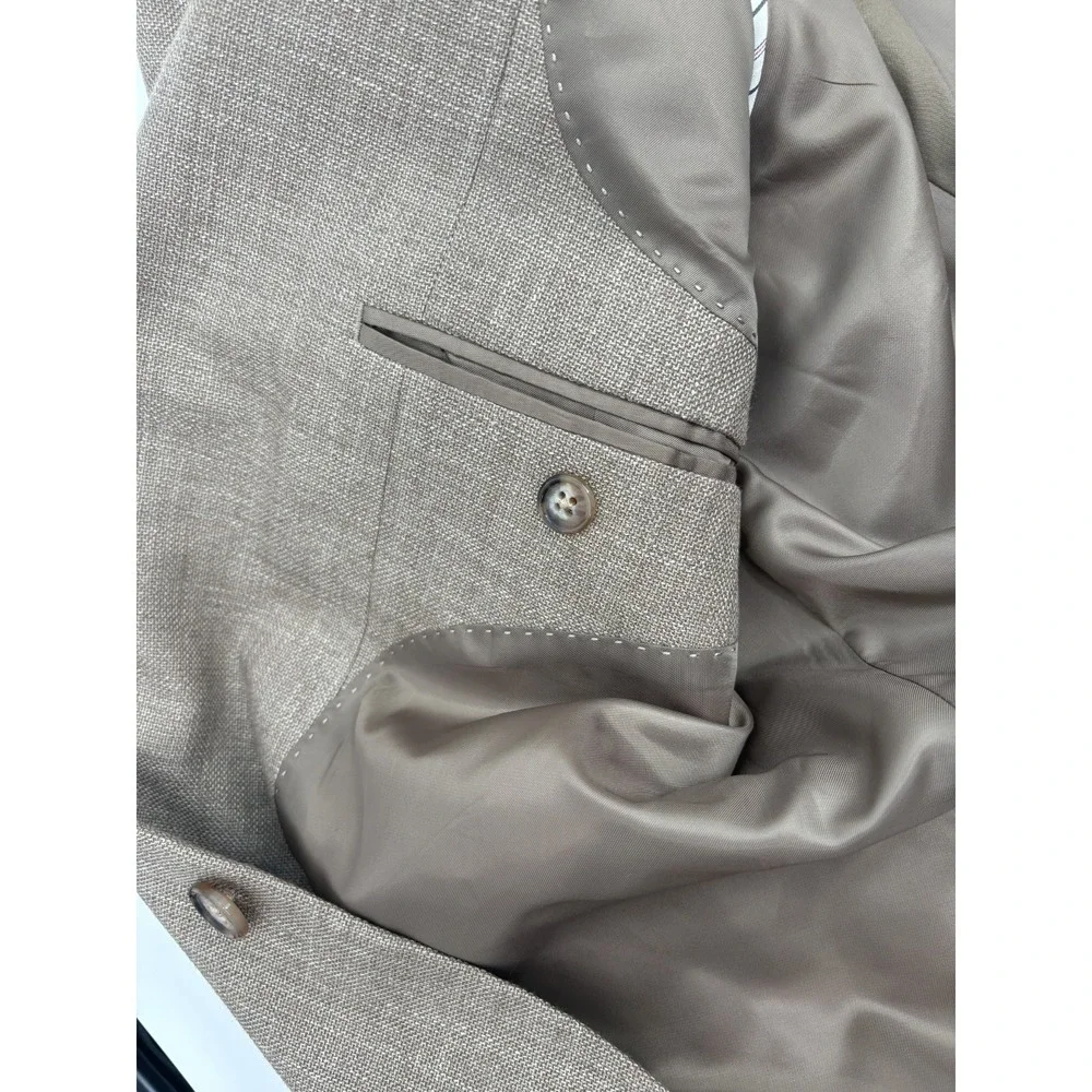 Lauren Ralph Lauren Black Label Men's Rayon Linen Blend Beige Sportcoat, 48 Reg